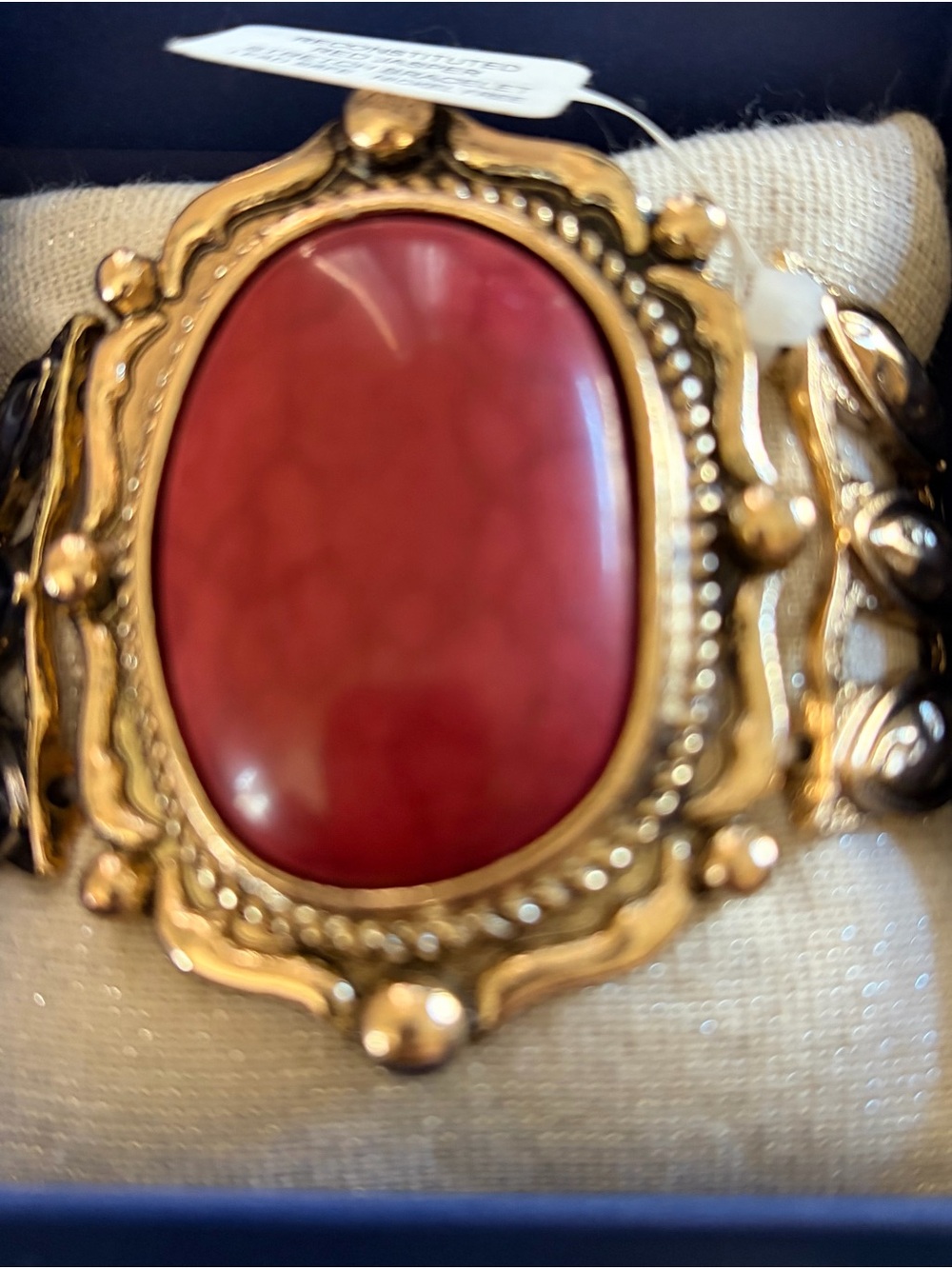 Piper K Reconstituted Red Jasper Stretch Statement Bracelet
